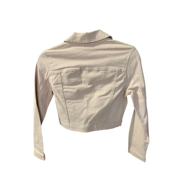 Divided Womewns Size 4 Rose Pink Jean Jacket Coat Button Up Crop - Picture 3 of 3